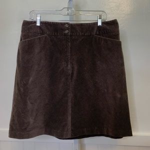 Talbots Cotton Corduroy Brown Midi Skirt | 14 P